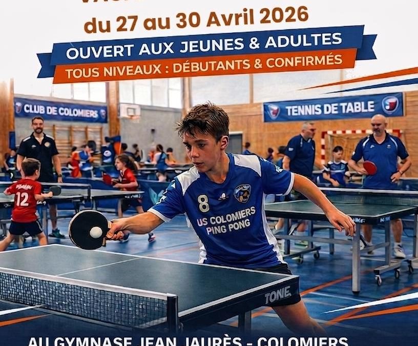 Stage de tennis de table – Vacances d’avril 2026